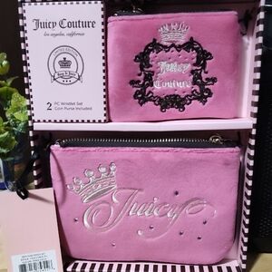 Juicy Couture Pink Velvet Wristlet Set